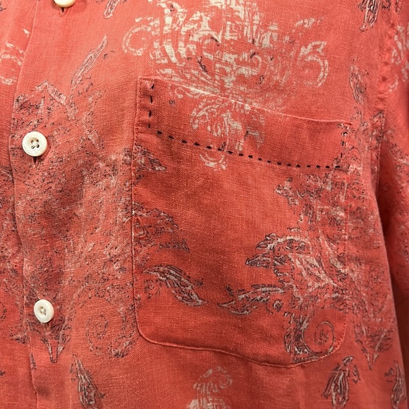 NAT Nast Men’s Linen American Fit Coral Combo Shirt size M - Picture 7 of 14